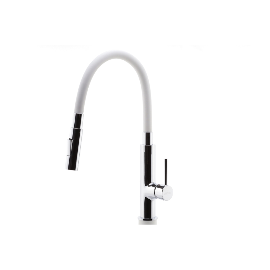 Novaservis - Rubinetto per lavello con braccio flessible cromo lucido/bianco