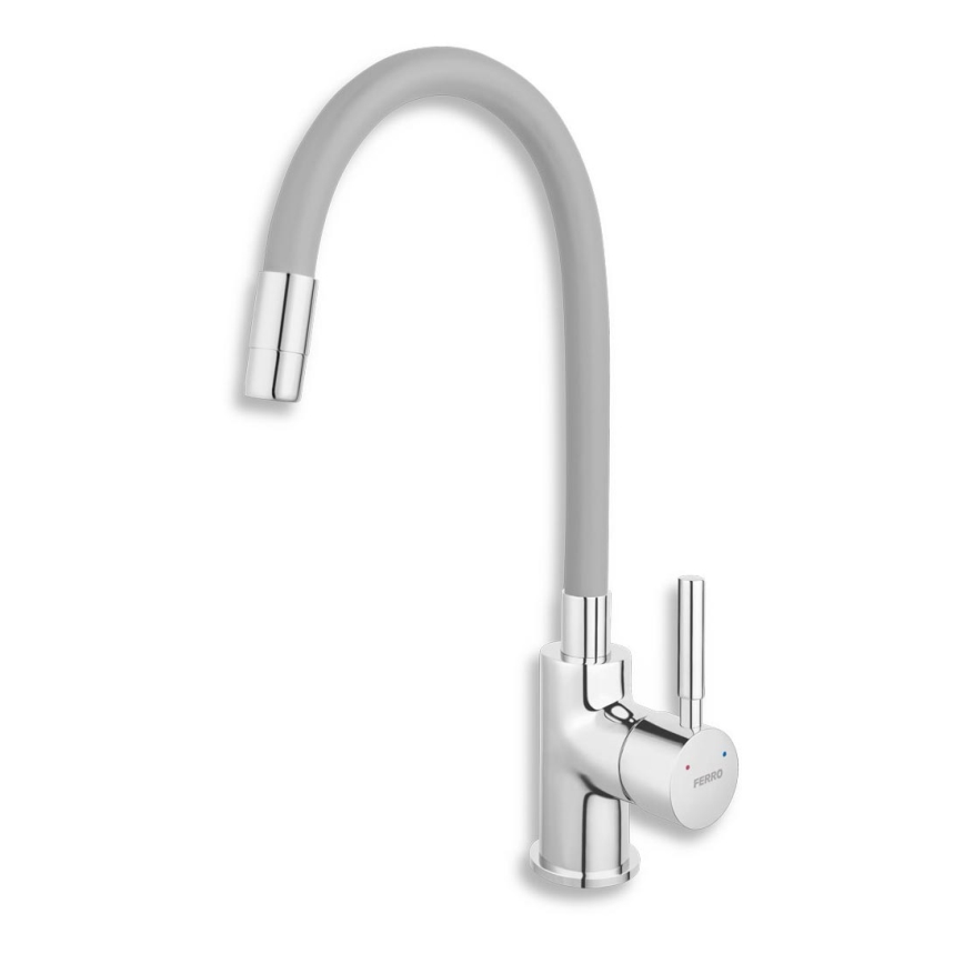 Novaservis - Rubinetto per lavello con braccio flessible cromo lucido/grigio