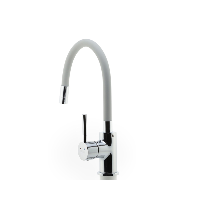Novaservis - Rubinetto per lavello con braccio flessible cromo lucido/grigio