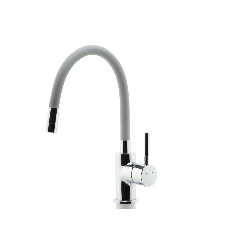 Novaservis - Rubinetto per lavello con braccio flessible cromo lucido/grigio
