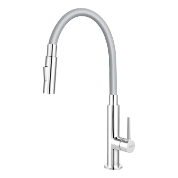 Novaservis - Rubinetto per lavello con braccio flessible cromo lucido/grigio