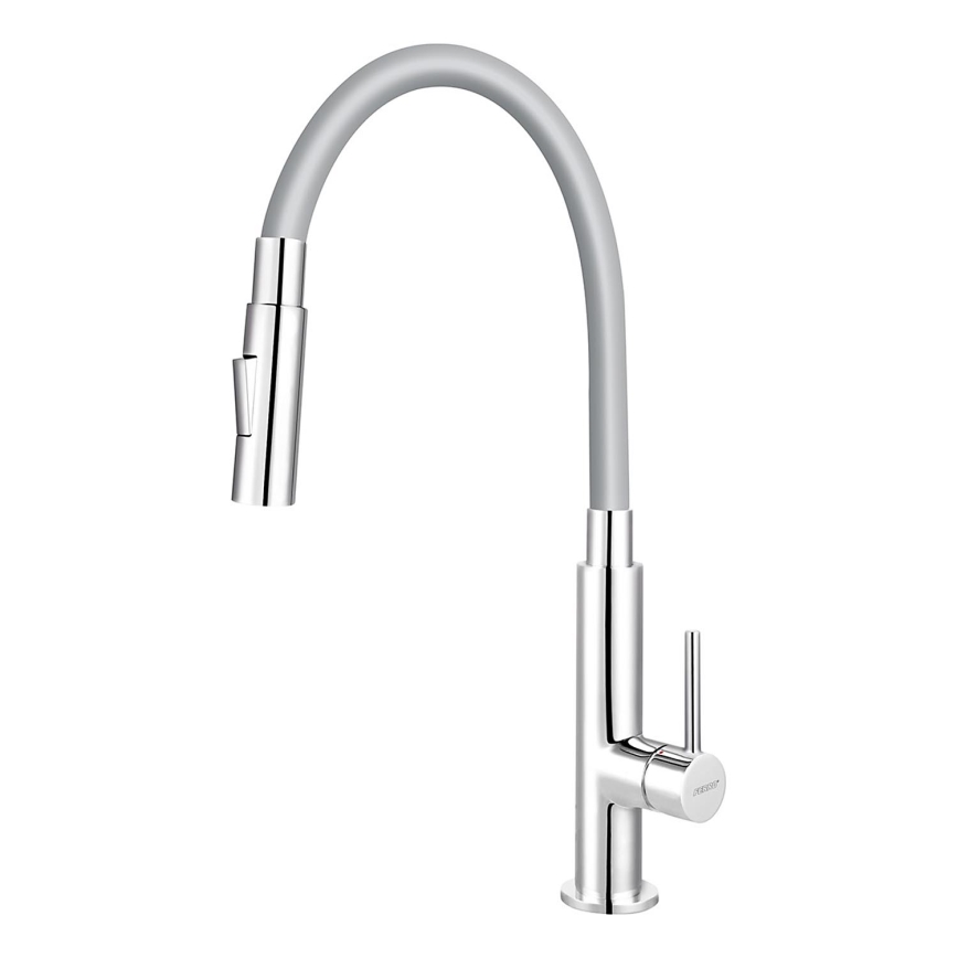 Novaservis - Rubinetto per lavello con braccio flessible cromo lucido/grigio