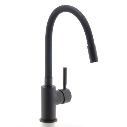 Novaservis - Rubinetto per lavello con braccio flessible opaco nero
