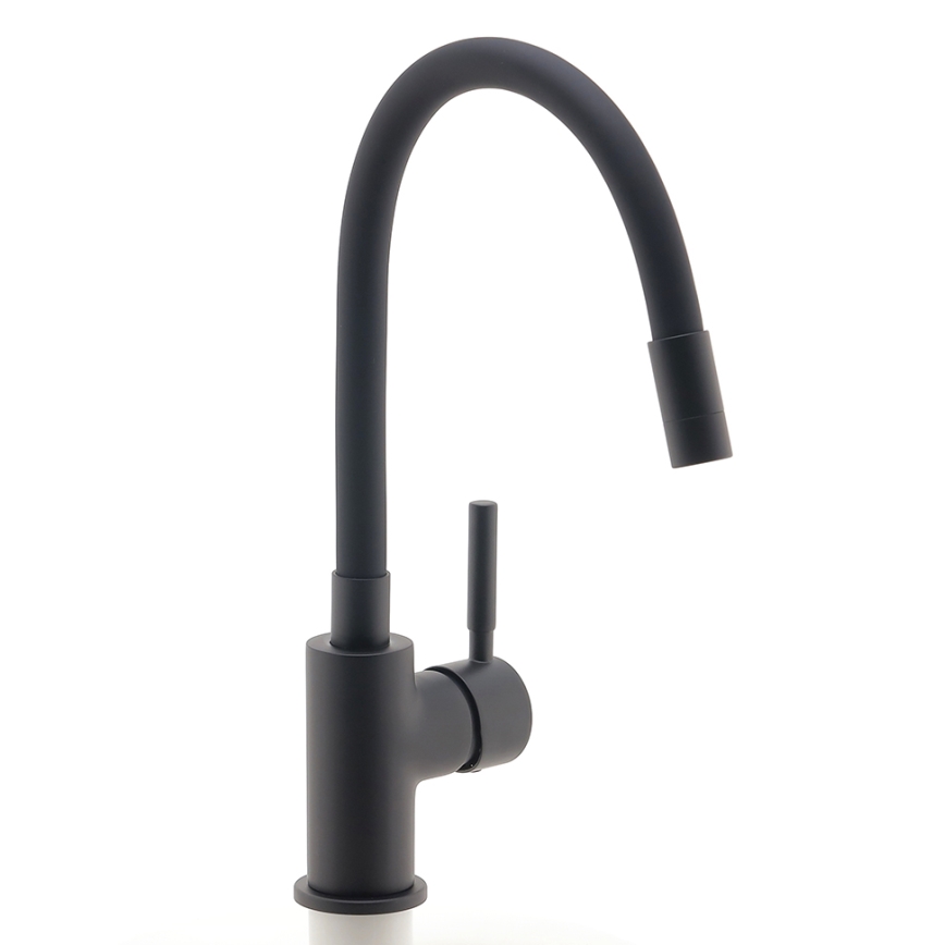 Novaservis - Rubinetto per lavello con braccio flessible opaco nero