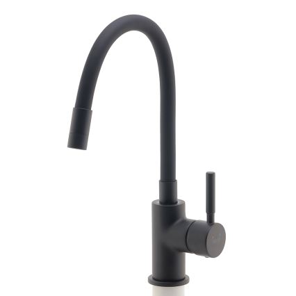 Novaservis - Rubinetto per lavello con braccio flessible opaco nero
