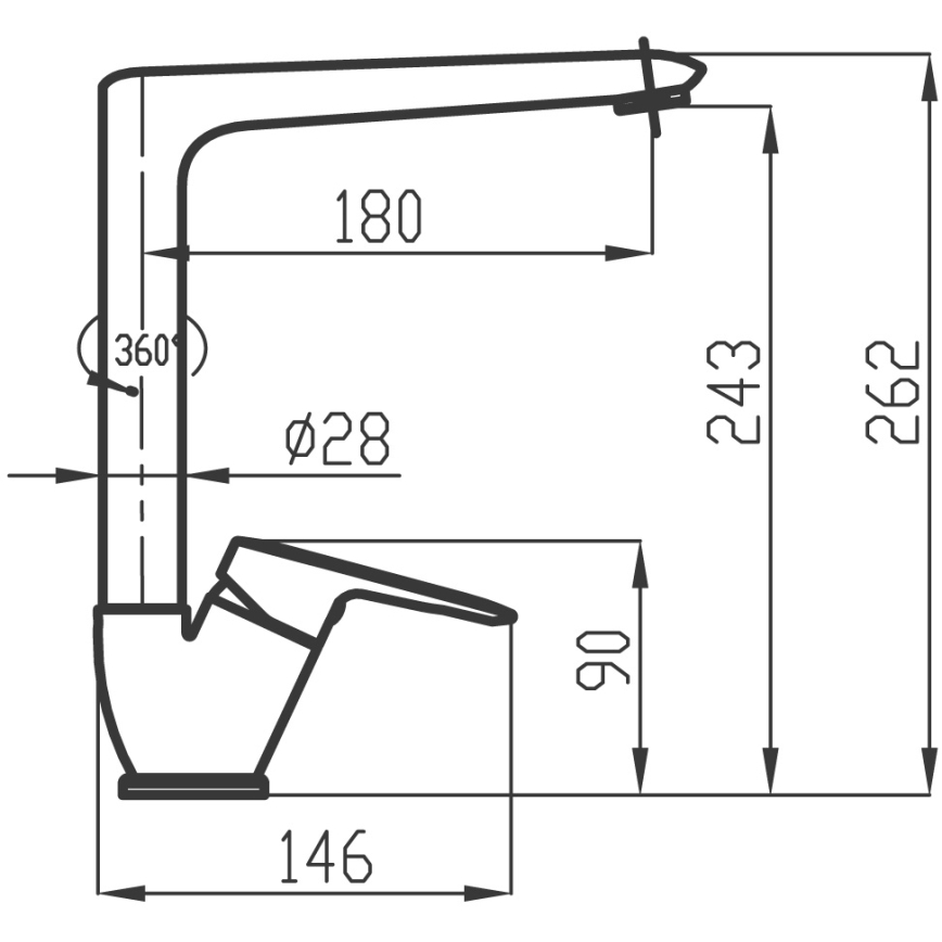 Novaservis - Rubinetto per lavello METALIA 26,2 cm cromo lucido