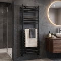 Novaservis - Scaldasalviette a scaletta per bagno 490W/230V 120x45 cm, nero, dritto