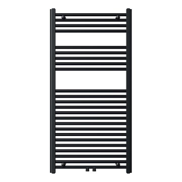 Novaservis - Sèche-serviettes chauffant pour salle de bains 644 W/230 V 120 x 60 cm, noir, droit