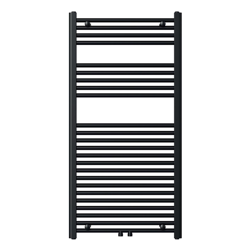 Novaservis - Sèche-serviettes chauffant pour salle de bains 644 W/230 V 120 x 60 cm, noir, droit