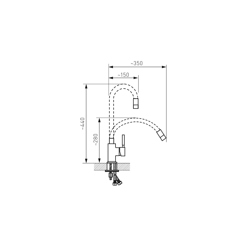 Novaservis - Wasserhahn (Armatur) mit flexiblem Arm Edelstahl/grau