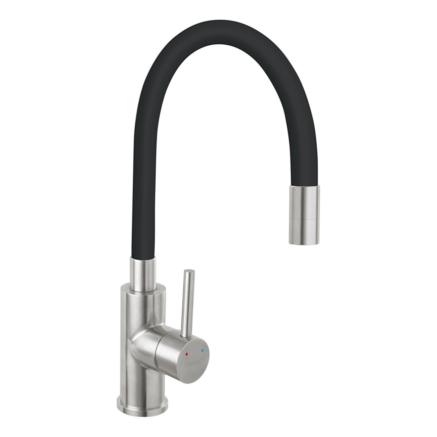 Novaservis - Wasserhahn (Armatur) mit flexiblem Arm Edelstahl/matt schwarz