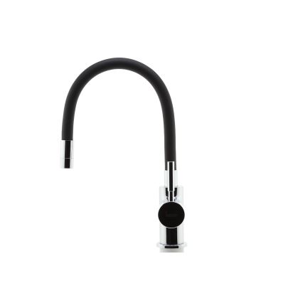 Novaservis - Wasserhahn (Armatur) mit flexiblem Arm glänzendes Chrom/matt schwarz