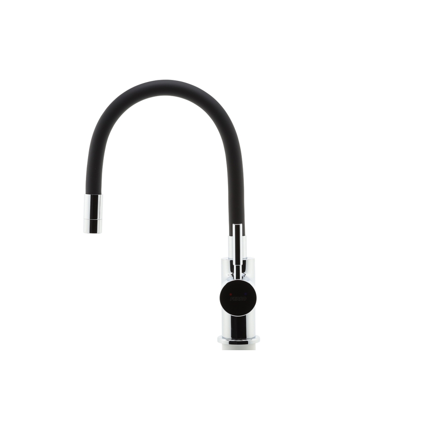 Novaservis - Wasserhahn (Armatur) mit flexiblem Arm glänzendes Chrom/matt schwarz
