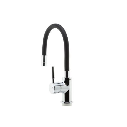 Novaservis - Wasserhahn (Armatur) mit flexiblem Arm glänzendes Chrom/matt schwarz