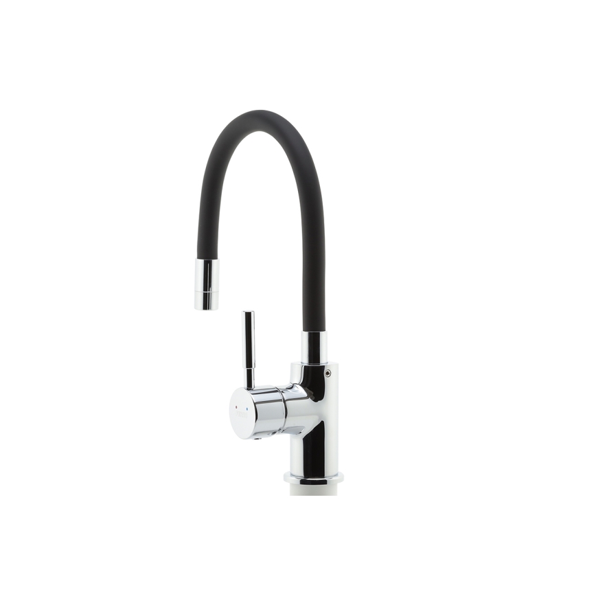 Novaservis - Wasserhahn (Armatur) mit flexiblem Arm glänzendes Chrom/matt schwarz
