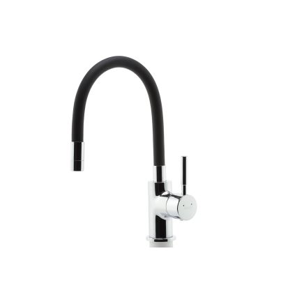 Novaservis - Wasserhahn (Armatur) mit flexiblem Arm glänzendes Chrom/matt schwarz