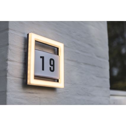 Numero civico a LED ALICE LED/13W/230V IP44 3000K antracite