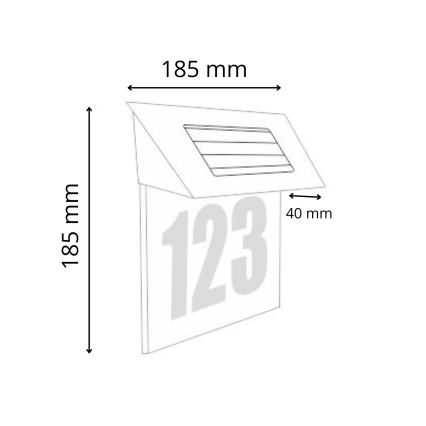 Numéro de maison solaire LED/1,2V IP44