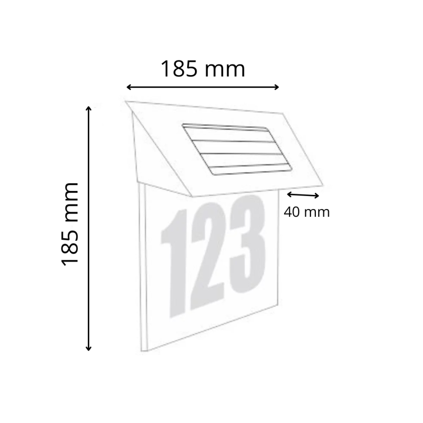 Numéro de maison solaire LED/1,2V IP44