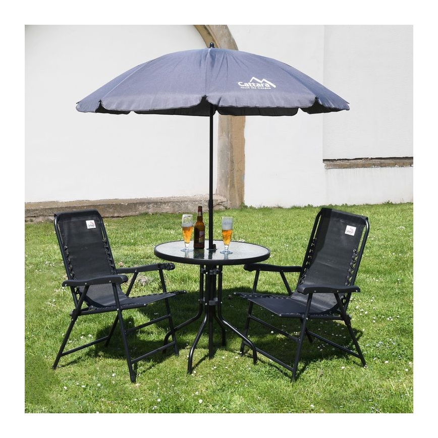 Ombrellone pieghevole inclinabile d. 1,8 m grigio