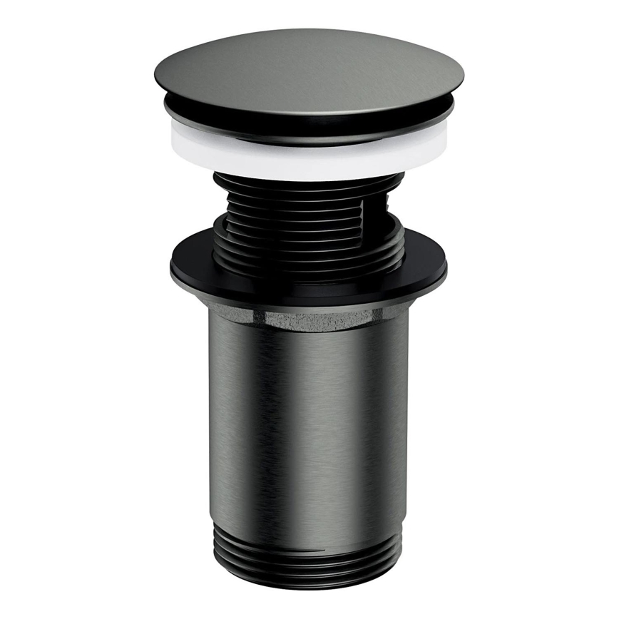 OMNIRES A706GR - Scarico del lavandino CLICK-CLACK diametro 6,6 cm pettinato grafite