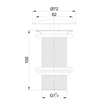 OMNIRES A82CR - Scarico del lavandino DRAIN diametro 7,2 cm cromo lucido
