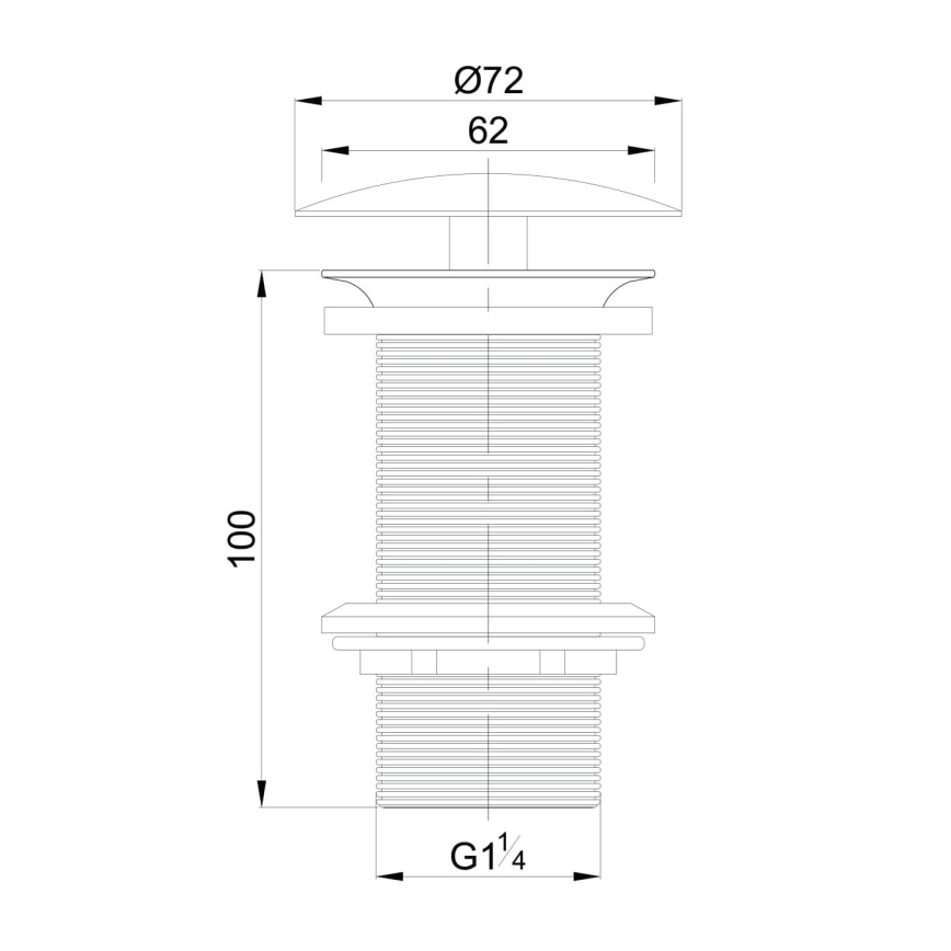 OMNIRES A82CR - Scarico del lavandino DRAIN diametro 7,2 cm cromo lucido