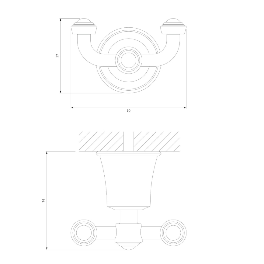OMNIRES AL53120CR - Gancio a muro ART LINE cromo lucido