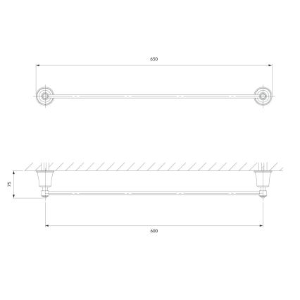OMNIRES AL53216CR - Appendiabiti da parete ART LINE 65 cm cromo lucido