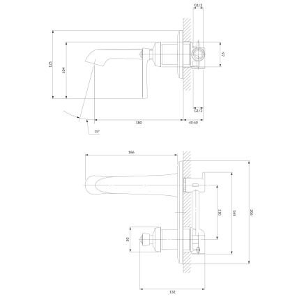 OMNIRES AM5215CR - Rubinetto per lavabo da incasso ARMANCE cromo lucido