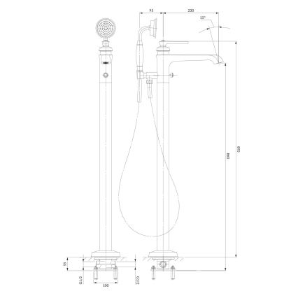 OMNIRES AM5233CR - Indipendente set da bagno con rubinetto ARMANCE cromo lucido