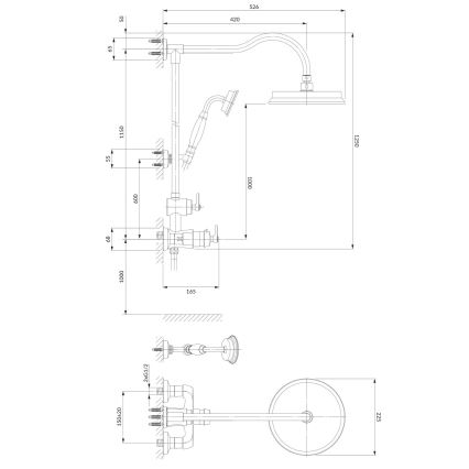 OMNIRES AM5244/6CR - Colonne de douche avec robinet thermostatique ARMANCE chrome brillant