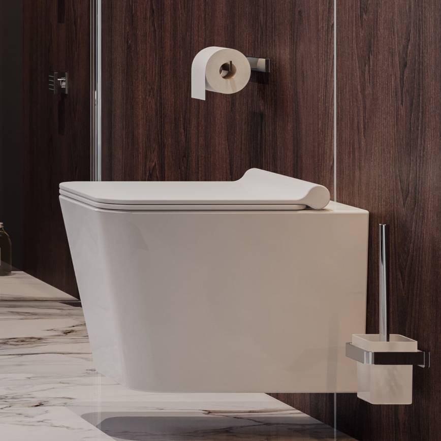 OMNIRES BOSTONDEBP - Abattant de toilettes SoftClose BOSTON duroplast/blanc brillant