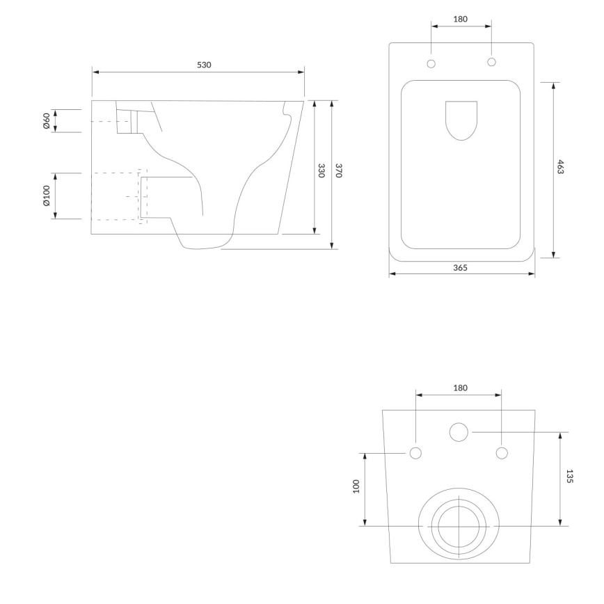 OMNIRES BOSTONMWBP - Hängendes WC mit SoftClose-Sitz BOSTON Keramik/glänzendes Weiß