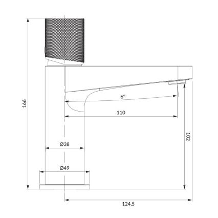 OMNIRES CT8010AT - Waschtischarmatur CONTOUR 16,6 cm gebürstetes Anthrazit