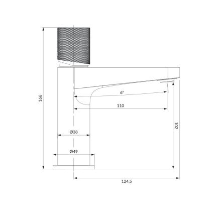 OMNIRES CT8010GLB - Robinet de lavabo CONTOUR 16,6 cm poli doré