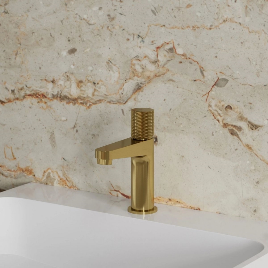 OMNIRES CT8010GLB - Rubinetto del lavandino CONTOUR 16,6 cm molato oro