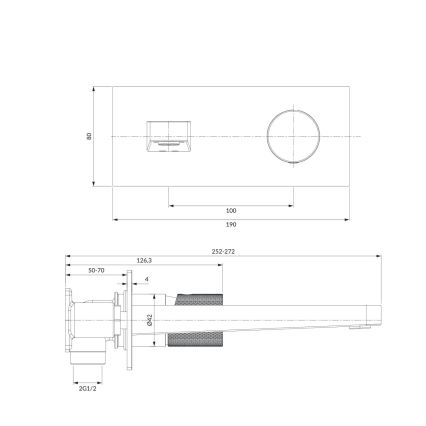 OMNIRES CT8015CR - Rubinetto lavabo per installazione incasso CONTOUR cromo lucido