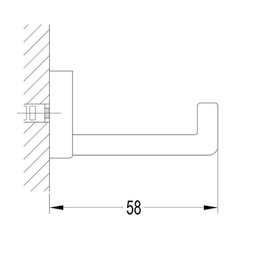 OMNIRES DA70110BL - Gancio a muro DARLING semi-opaco nero
