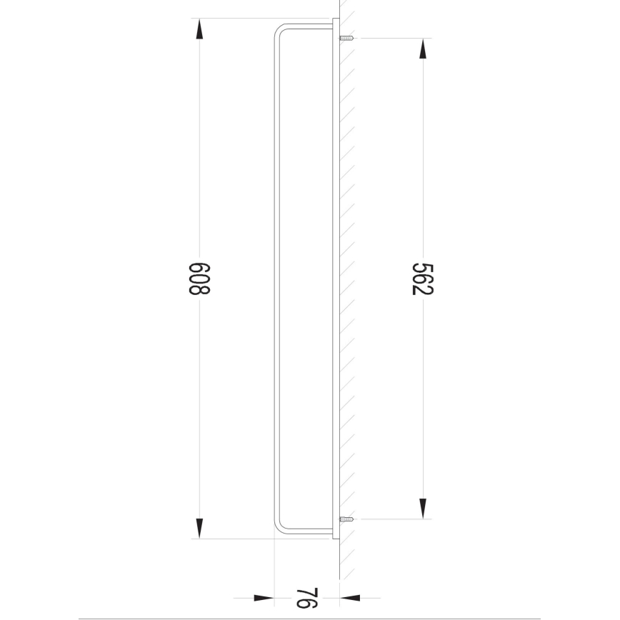 OMNIRES DA70216BL - Porta asciugamani da parete DARLING 61 cm nero opaco