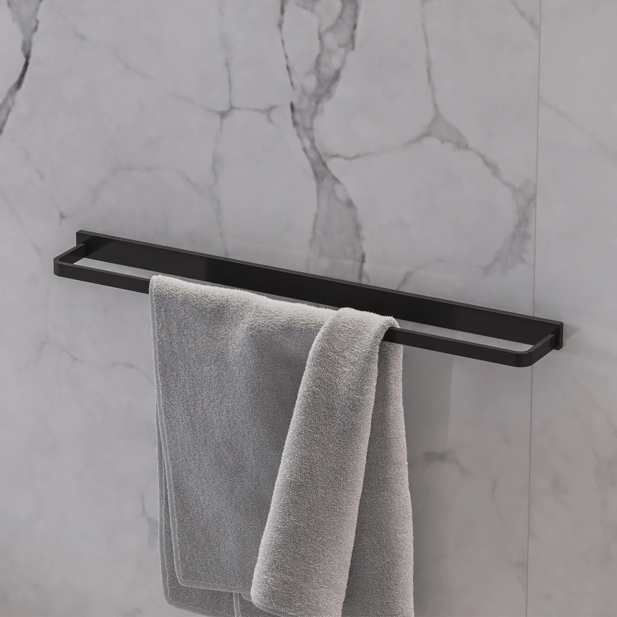 OMNIRES DA70216BL- Porte-serviettes mural DARLING 61 cm semi-mat noir