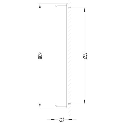 OMNIRES DA70216BL- Porte-serviettes mural DARLING 61 cm semi-mat noir