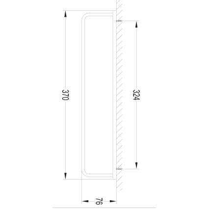 OMNIRES DA70230BL - Porte-serviettes mural DARLING 37 cm semi-mat noir