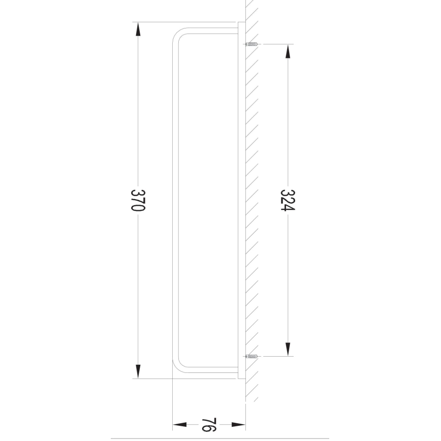 OMNIRES DA70230BL - Porte-serviettes mural DARLING 37 cm semi-mat noir