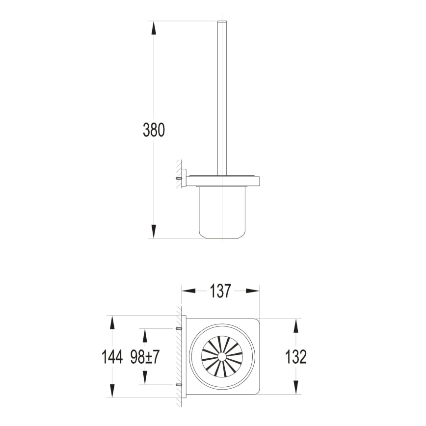 OMNIRES DA70620BL - Spazzola WC da parete DARLING nero opaco