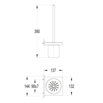 OMNIRES DA70620BL - Scopino a parete DARLING semi-opaco nero
