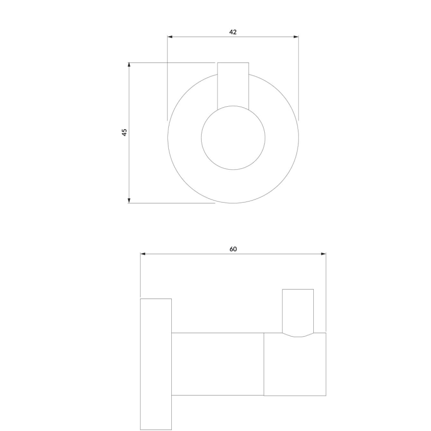 OMNIRES MP60110BL - Gancio a muro MODERN PROJECT opaco nero