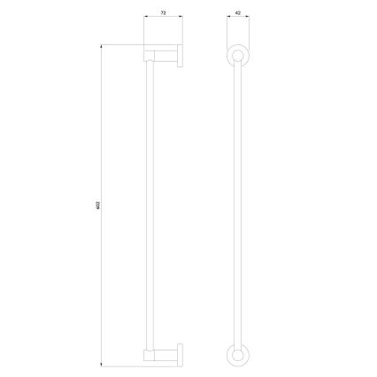 OMNIRES MP60216BL - Appendiabiti da parete MODERN PROJECT 60 cm opaco nero