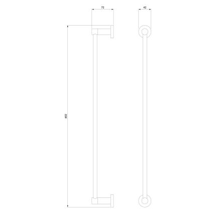 OMNIRES MP60216CR - Porte-serviettes mural MODERN PROJECT 60 cm chrome brillant