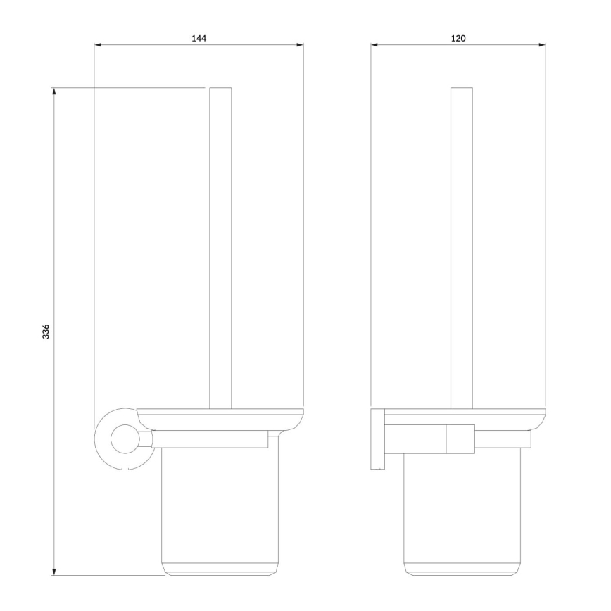 OMNIRES MP60620BL - Scopino a parete MODERN PROJECT opaco nero